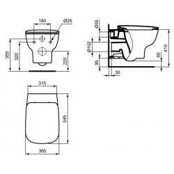 Porcher Pack WC suspendu Aquablade Kheops blanc avec abattant frein de chute Kobleo