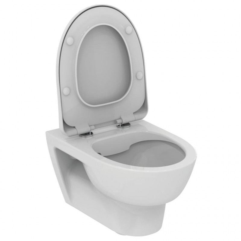 Ideal standard Pack WC suspendu sans bride 53 x 36 cm abattant sans frein chute blanc Kobleo