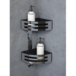 Novellini Panier angulaire double à deux lucarnes noir R90CESTE0D-H Kobleo