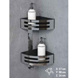 Novellini Panier angulaire double à deux lucarnes noir R90CESTE0D-H Kobleo