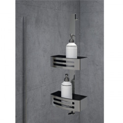 Novellini Panier double accrochable à deux lucarnes noir R90CESTE0E-H Kobleo