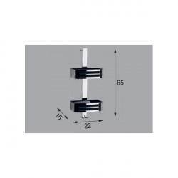 Novellini Panier double accrochable à deux lucarnes noir R90CESTE0E-H Kobleo