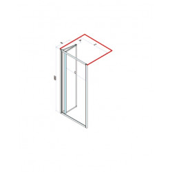 Samo Porte de douche pliante 73 77 cm profilés blanc verre transparent CIAO Kobleo