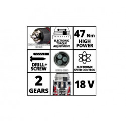 Einhell Perceuse-Visseuse batterie 18V 47 Nm TE-CD 18 Li E-Solo Kobleo