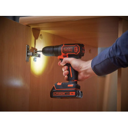 Black and Decker Perceuse visseuse BDCD18K-QW 18V 1.5Ah 30Nm en coffret Black & Decker Kobleo Black and Decker Perceuse visseuse BDCD18K-QW 18V 1.5Ah 30Nm en coffret Black & Decker Kobleo