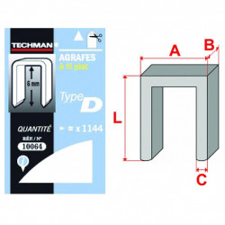 Arrow Boîte de 5000 agrafes Type D 12 mm Kobleo