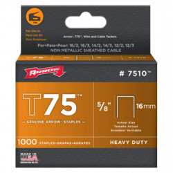 Arrow Boîte de 1000 agrafes pour câble T75 16 mm Kobleo