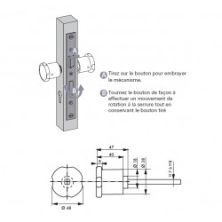 Thirard Bouton de sécurité anodisé argent Kobleo