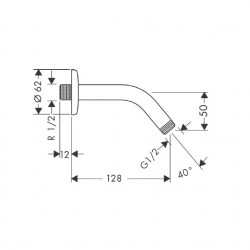 Hansgrohe Bras de douche 12,8cm mural chromé Hansgrohe Kobleo