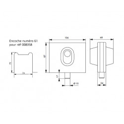 Thirard Boîtier serrure basse à cylindre 30 x 30 mm Kobleo