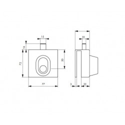 Thirard Boîtier verrou cavalier à cylindre 30 x 10 mm Kobleo