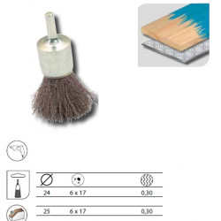 Leman Brosse Pinceau D.25 / Tige de 6 Fil 0.30 Acier Ondule Kobleo