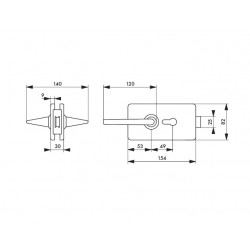 Thirard Boîtier serrure de milieu réversible à cylindre avec béquille Kobleo