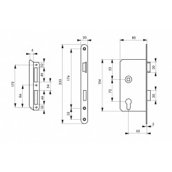 Thirard Boîtier serrure à encastrer à cylindre axe 55 mm droite 55006 Thirard Kobleo