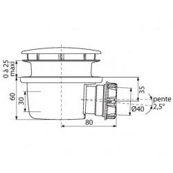 Valentin Bonde de douche horizontale Diam 90 extra plate Kobleo