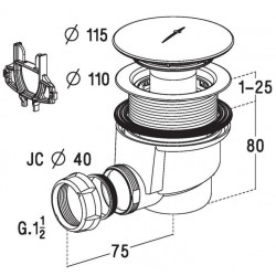 Nicoll Bonde horizontale pour receveur Diam 90 mm Kobleo