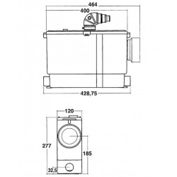 SFA Broyeur sanipack pro up 400 W Diam 28 / 32 mm Kobleo