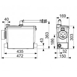 SFA Broyeur sanipack pro up 400 W Diam 28 / 32 mm Kobleo