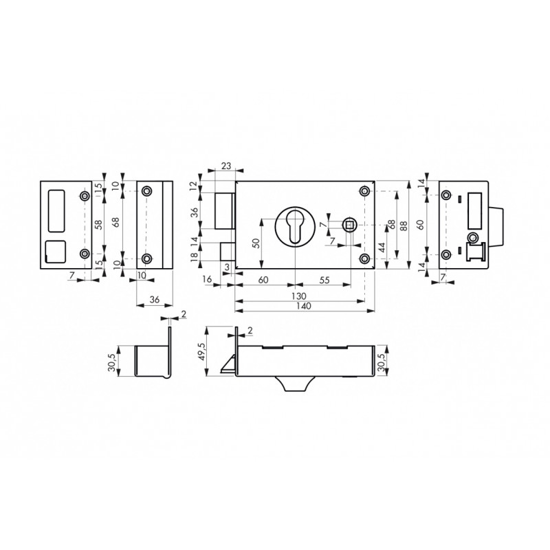 Thirard Boîtier CP à fouillot 140 x 88 mm gauche 85120 Thirard Kobleo Thirard Boîtier CP à fouillot 140 x 88 mm gauche 85120 Thirard Kobleo