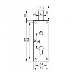 Thirard Boitier vertical à cylindre profilé carré 7 mm 1 point haut 96566 Thirard Kobleo