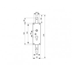 Thirard Boitier vertical à cylindre profilé carré 7 mm 2 points haut et bas 96 Thirard Kobleo