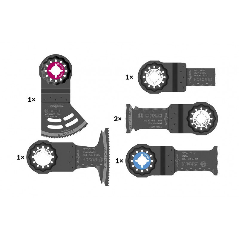 Bosch Coffret 6 lames Starlock spécial électricien et plaquiste outils multi Kobleo Bosch Coffret 6 lames Starlock spécial électricien et plaquiste outils multi Kobleo