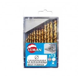 Leman Coffret 13 Forets Metal Titane Diam1.5 à 6.5mm Kobleo
