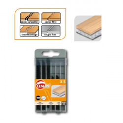 Leman Coffret 5 Lame de scie Sauteuse Universelles 4 Bois 1 Metal Kobleo