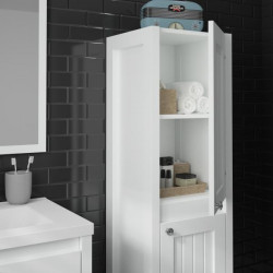 Allibert Colonne 40 cm Blanc mat 2 portes 2 étagères en bois amovibles AMERICA Kobleo