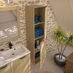 Allibert Colonne 40cm 2 étagères amovibles 2 fixe Chêne hamilton CAMBRIDGE Kobleo