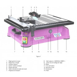 Sidamo Scie de carrelage Diaminipro 180 électrique 750W D180x22,23mm Sidamo Kobleo
