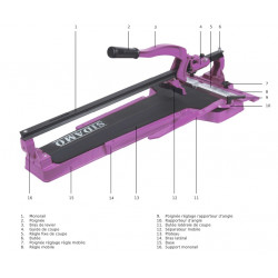 Sidamo Coupe carreaux manuel Expert CC 1000 1000mm avec housse Sidamo Kobleo