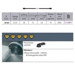 Sidamo Disque Diamant Ultra Tt D. 230 X 22,23 X H 13 Sidamo Kobleo