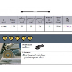 Sidamo Disque Diamant Ultra Speed D. 125 X 22,23 X H 10 Sidamo Kobleo