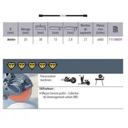 Sidamo Disque Diamant Ultra Tt D. 300 X 20 X H 13 Sidamo Kobleo
