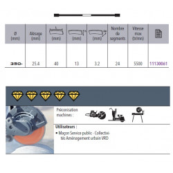 Sidamo Disque Diamant Ultra Tt D. 350 X 25.4 X H 13 Sidamo Kobleo