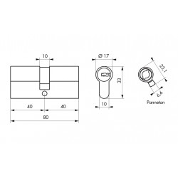 Thirard Cylindre de serrure 40 x 40 mm 5 clés 19789 Thirard Kobleo