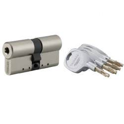 Thirard Cylindre profilé 2 entrées 33x43mm NickelVelours 4 clés Cobra 2 Evolut Kobleo