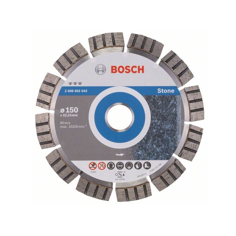 Bosch Professional Disque à tronçonner diamanté Best for Stone D.150 x 22,23 mm Kobleo