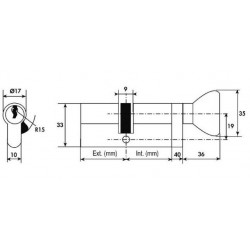 Tesa Cylindre à bouton TE5 laiton 48563B 30xB30 Tesa Kobleo