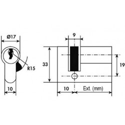 Vachette Demi-cylindre V5 à panneton réglable laiton 30x10 mm Kobleo
