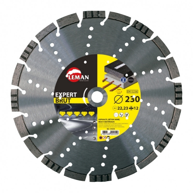 Leman Disque Diamant Segments Asphalte, Béton Armé 115x22,23 Ht 12 Leman Kobleo