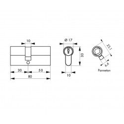 Thirard Cylindre de serrure HG5+ 30 x 50 mm 5 clés nickelé 58880 Thirard Kobleo