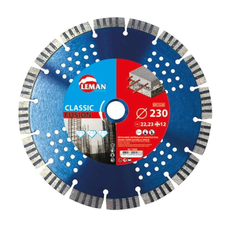 Leman Disque diamant segments béton armé Diam 350 x 25,4 x H 12 mm Kobleo