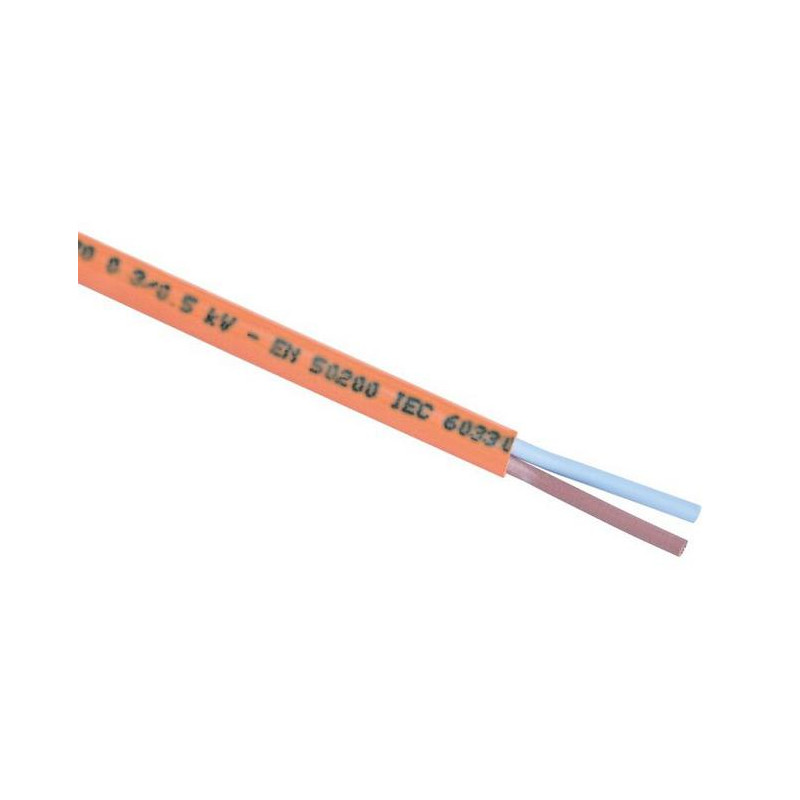 Lynelec Câble rigide résistant au feu CR1-C1 2x1,5 mm² Diam 8,8 mm 100 m Kobleo