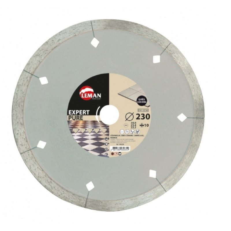 Leman Disque Diamant Segment Carrelage 230x22,23 Ht 10 Leman Kobleo