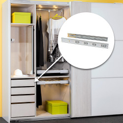 Emuca Pair coulisses tiroirs billes 45x650mm sortie totale fermeture amortie Kobleo