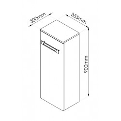Ondée Demi colonne à suspendre 355 x 90 x 30 cm une porte finition bois miel Kobleo