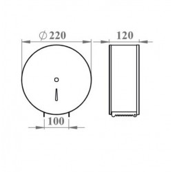 Akw Dérouleur de papier en inox Diam220mm Accessibilité PMR Akw Kobleo