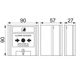Legrand Déclencheur manuel standard pour issues de secours à membrane déformab Kobleo